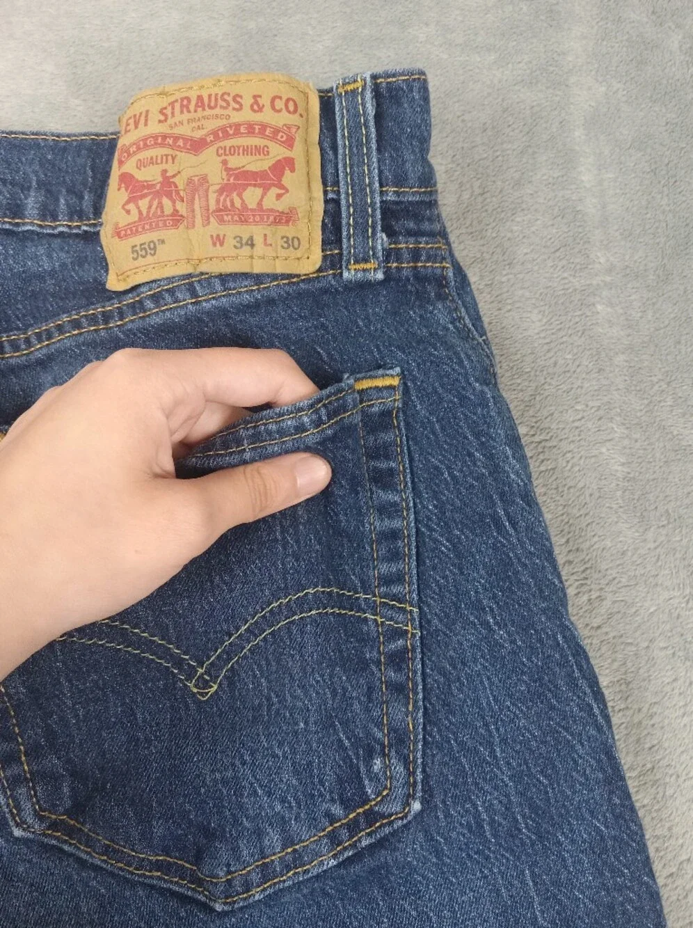 Levi's Men's 559 Relaxed Straight Jeans - Dark Blue Size 34x30